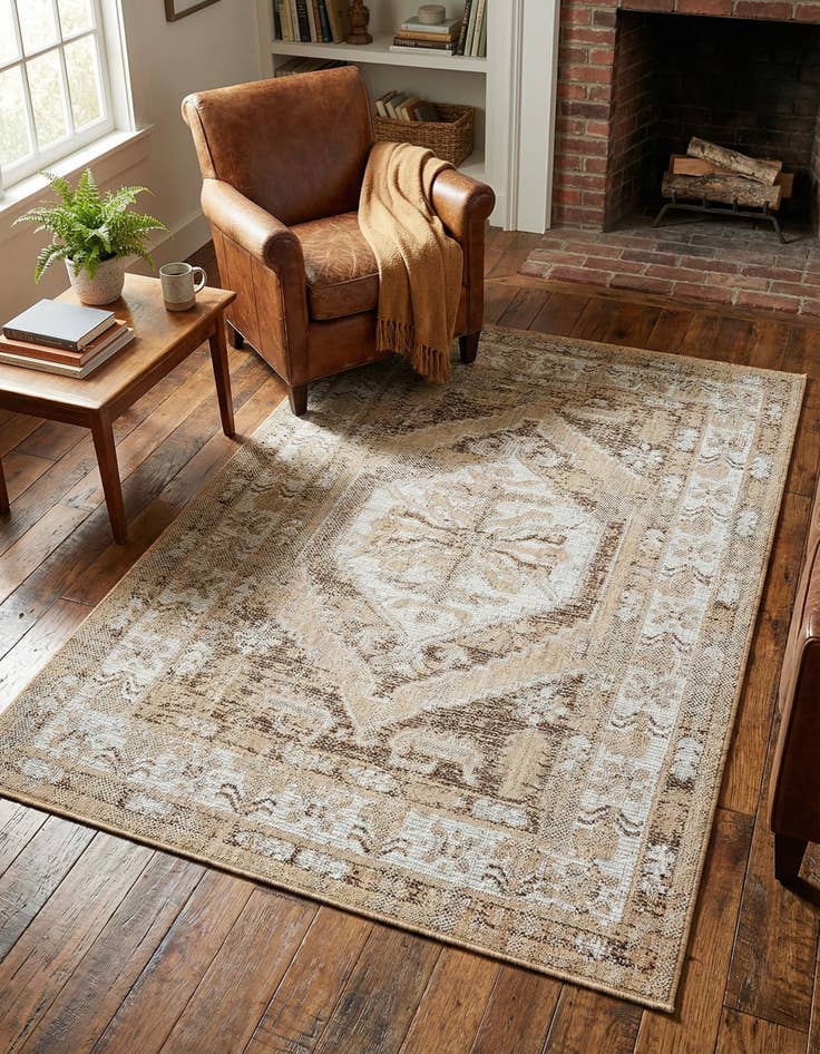 Detail image of 3' x 5' 3  Washable Traditional Indoor / Outdoor Rug