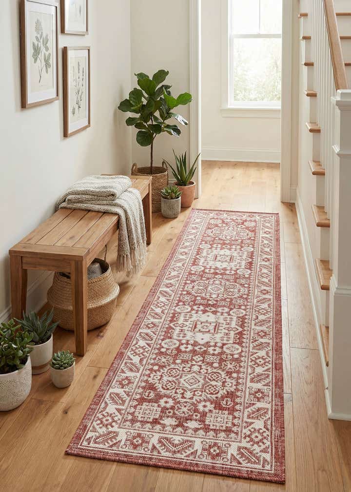 2' x 8' Easy-Clean Aztec Indoor / Outdoor Runner Rug