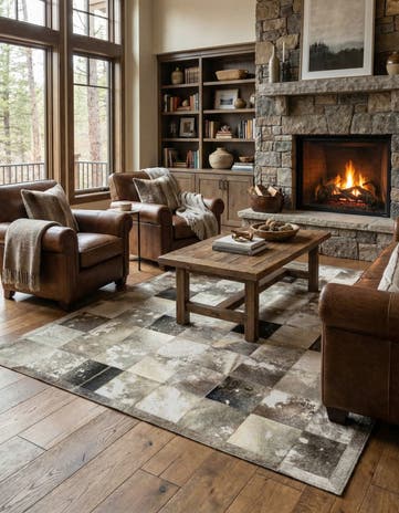 5' 2 x 8' Cowhide - Patchwork Rug