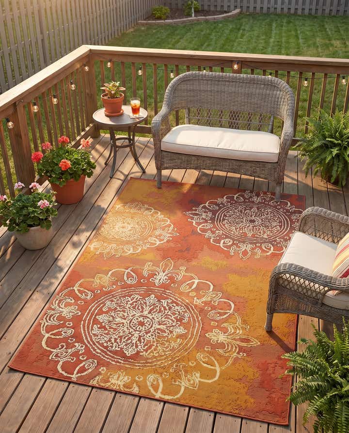 4' x 6' Easy-Clean Modern Indoor / Outdoor Rug