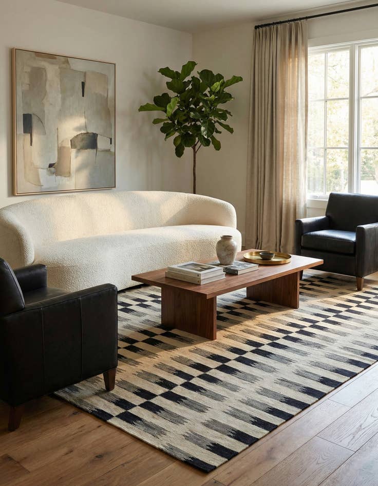 Detail image of 6' 2 x 7' 7  Hand Woven Kilim Modern Wool Square Rug