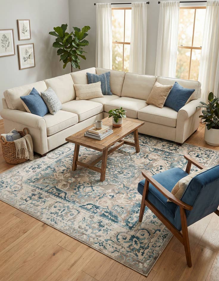 Detail image of  8' x 8' Victoria Square Rug