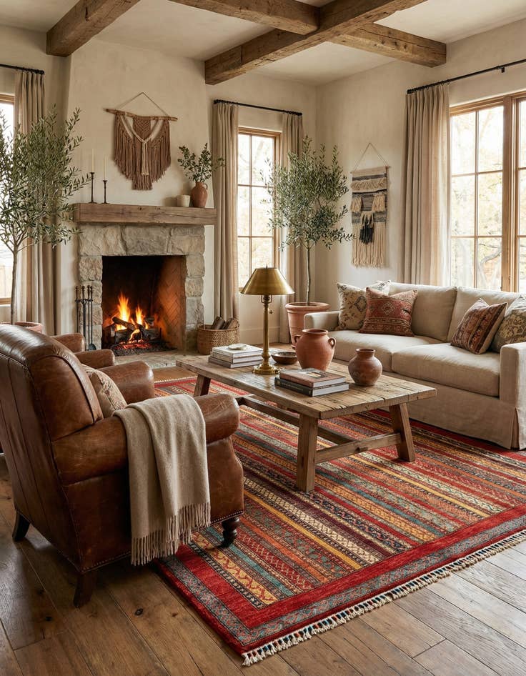 Detail image of  6' 6 x 9' 8 Torkman Wool Rug