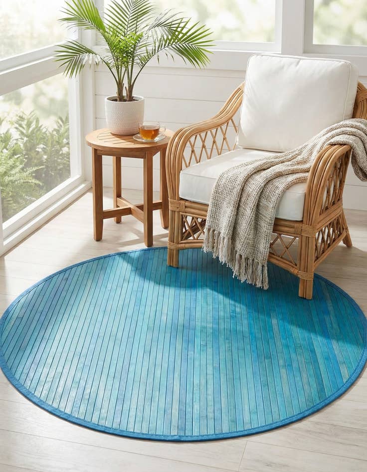 Detail image of  3' 3 x 3' 3 Bamboo Round Rug