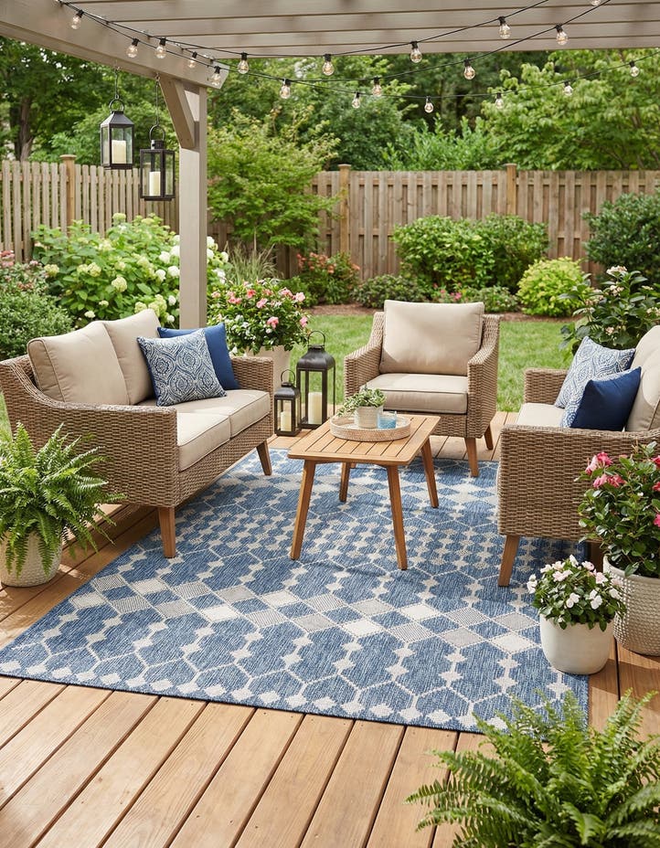 5' 3 x 8' Easy-Clean Lattice Indoor / Outdoo...
