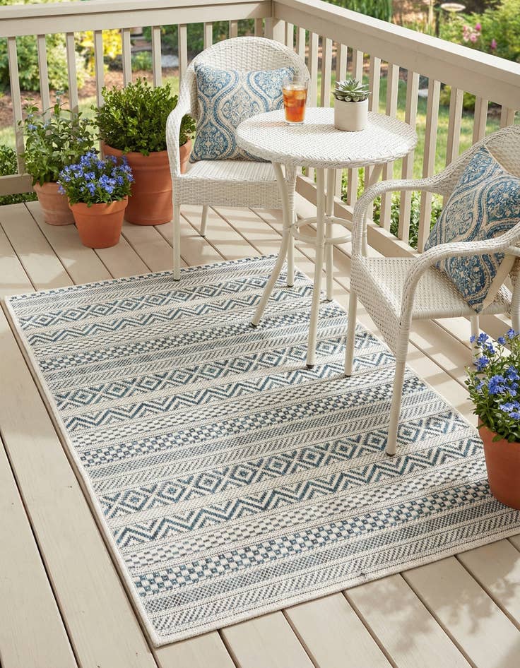 Detail image of  2' x 3'  Washable Ribbon Indoor / Outdoor Rug