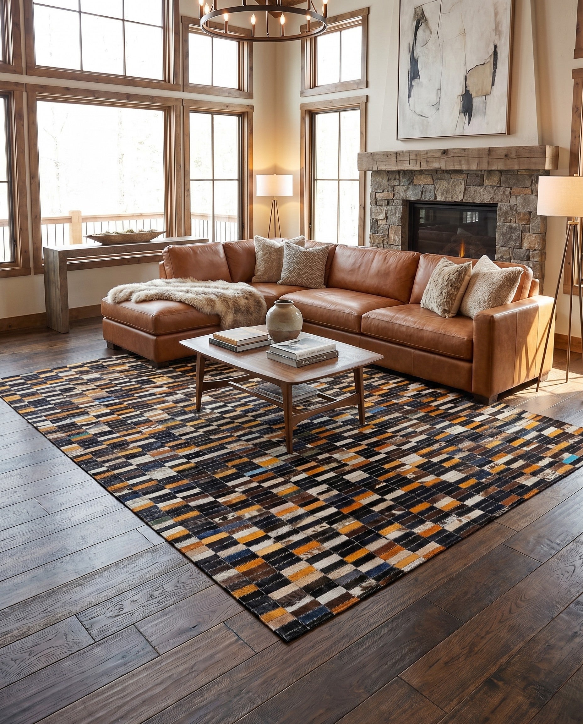 4' 11 x 7' 11 Cowhide - Patchwork Rug