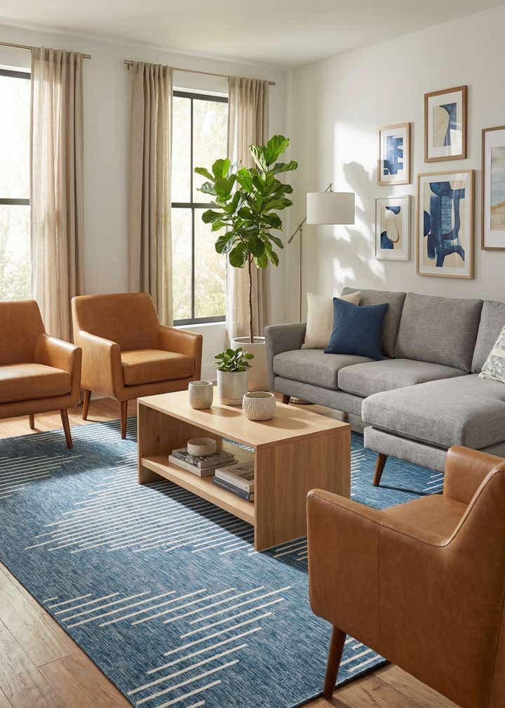 9' x 12' Easy-Clean Modern Indoor / Outdoor Rug