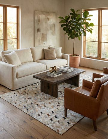 5' 4 x 7' 7 Cowhide Stocks Rug
