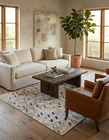 5' 4 x 7' 7 Cowhide Stocks Rug
