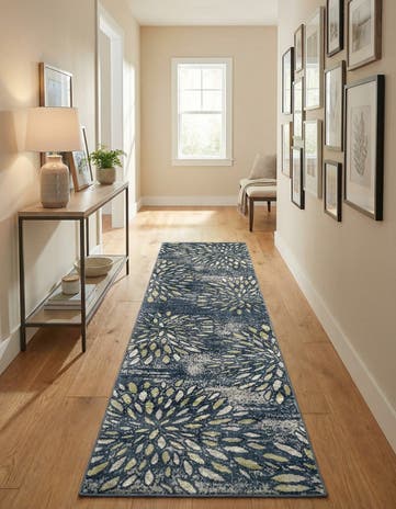 Navy Blue Charleston Runner Rug