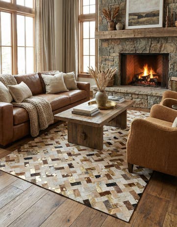 5' 1 x 7' 10 Cowhide - Patchwork Rug