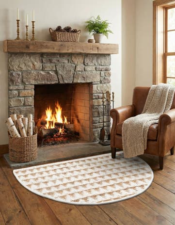 2' 2 x 3' 7 Hand Woven Chindi Jute Hearth Rug