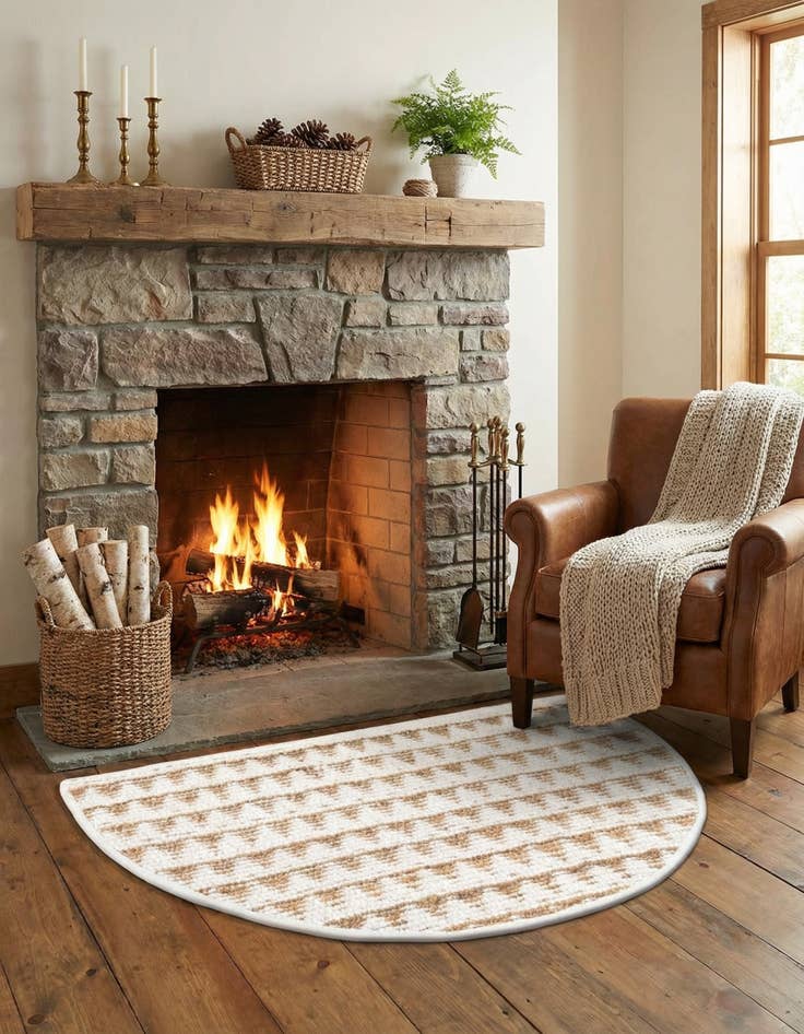 Detail image of  2' 2 x 3' 7  Hand Woven Chindi Jute Hearth Rug