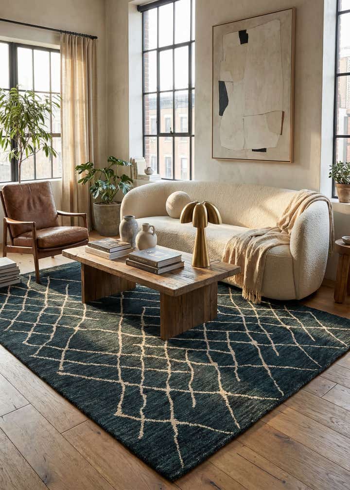 5' 11 x 8' 1 Hand Knotted Moroccan Wool Rug