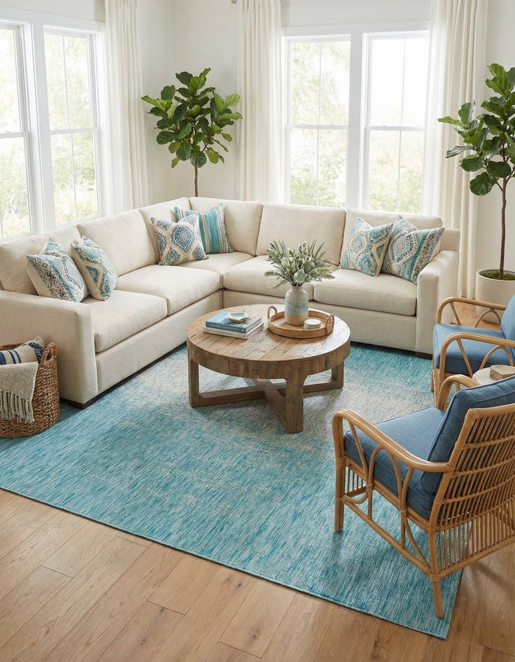 Detail image of 9' x 12'  Washable Modern Indoor / Outdoor Rug