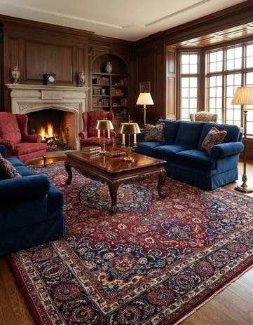 9' 9 x 12' 8 Hand Knotted Mashad Persian Wool Rug