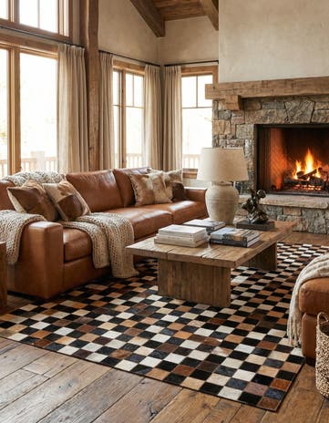5' x 8' Cowhide Leather Rug