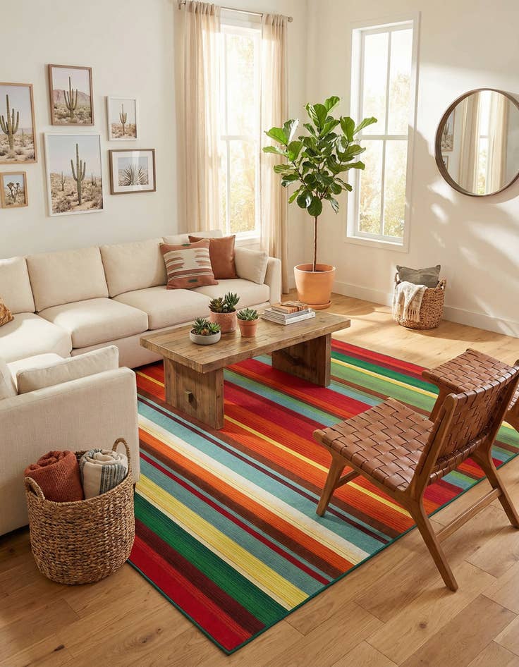 Detail image of 10' x 12' Easy-Clean Modern Indoor / Outdoor Rug