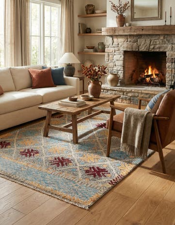 4' 11 x 7' 1 Hand Knotted Darya Wool Rug