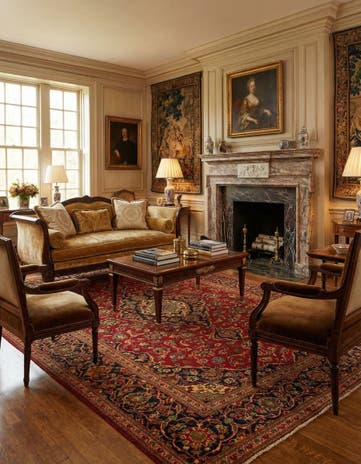8' 2 x 11' 3 Hand Knotted Kashan Persian Wool Rug