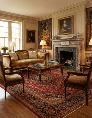 8' 2 x 11' 3 Hand Knotted Kashan Persian Wool Rug