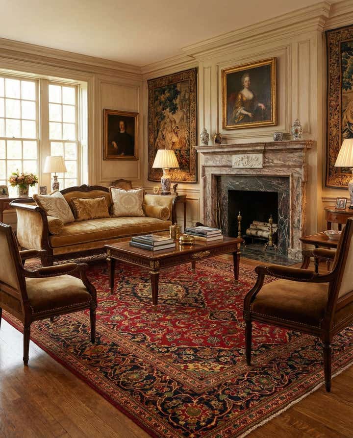8' 2 x 11' 3 Hand Knotted Kashan Persian Wool Rug