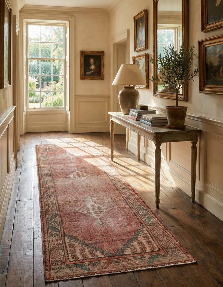 Detail image of  3' 9 x 10' 6  Hand Knotted Ultra Vintage Persian Wool Runner Rug