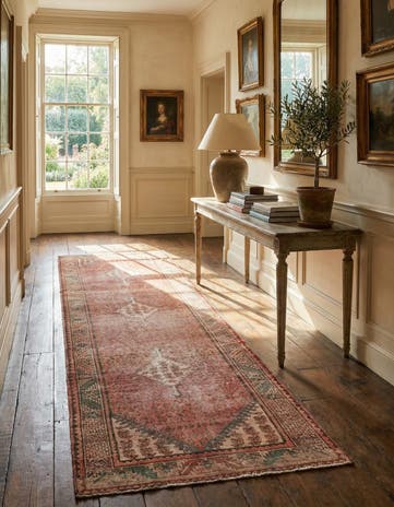 3' 9 x 10' 6 Hand Knotted Ultra Vintage Persian Wool Runner Rug