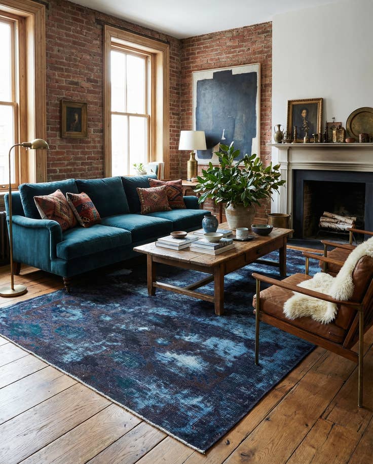 Detail image of 4' 8 x 8' 8 Hand Knotted Ultra Vintage Persian Wool Rug