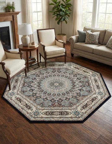 6' x 6' Nain Design Octagon Rug
