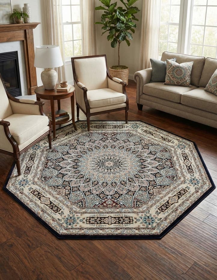 6' x 6' Nain Design Octagon Rug