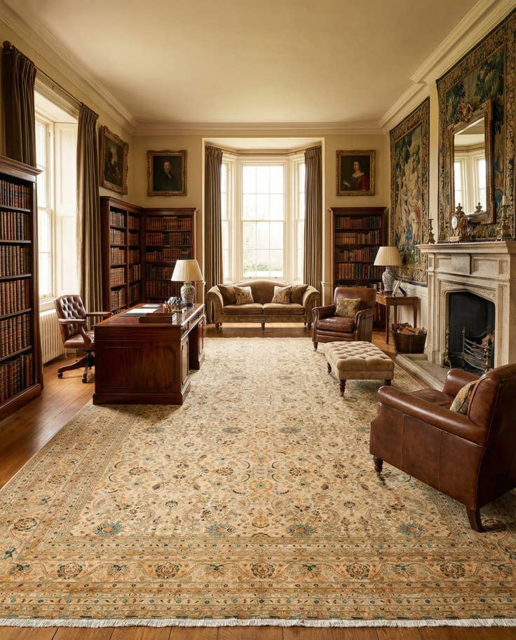 Detail image of 16' 8 x 22' 6 Hand Knotted Peshawar Ziegler Rug