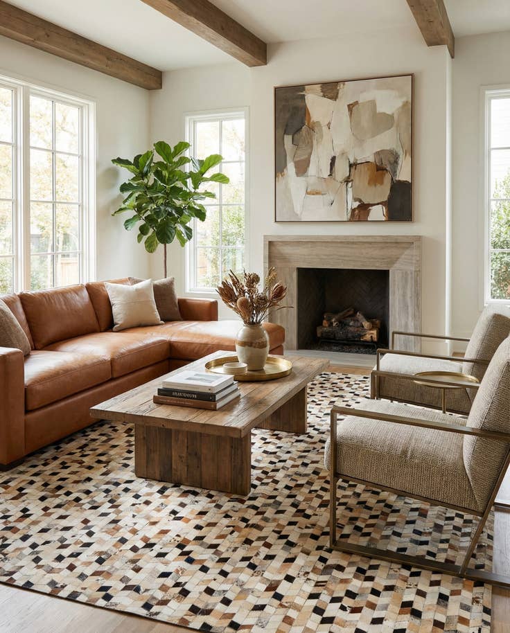 Detail image of 8' x 10' Cowhide - Patchwork Rug