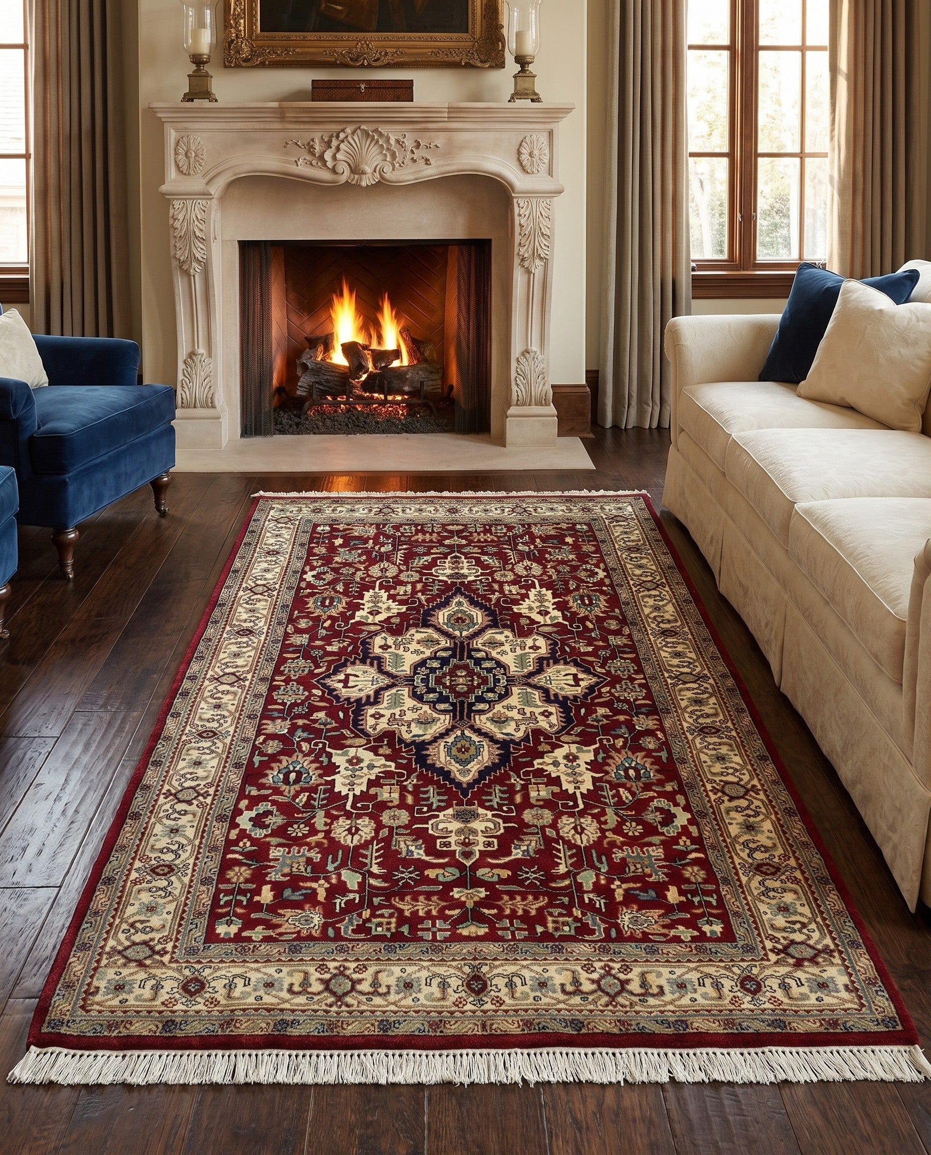 4' 3 x 7' Hand Knotted Joshaghan Wool Rug