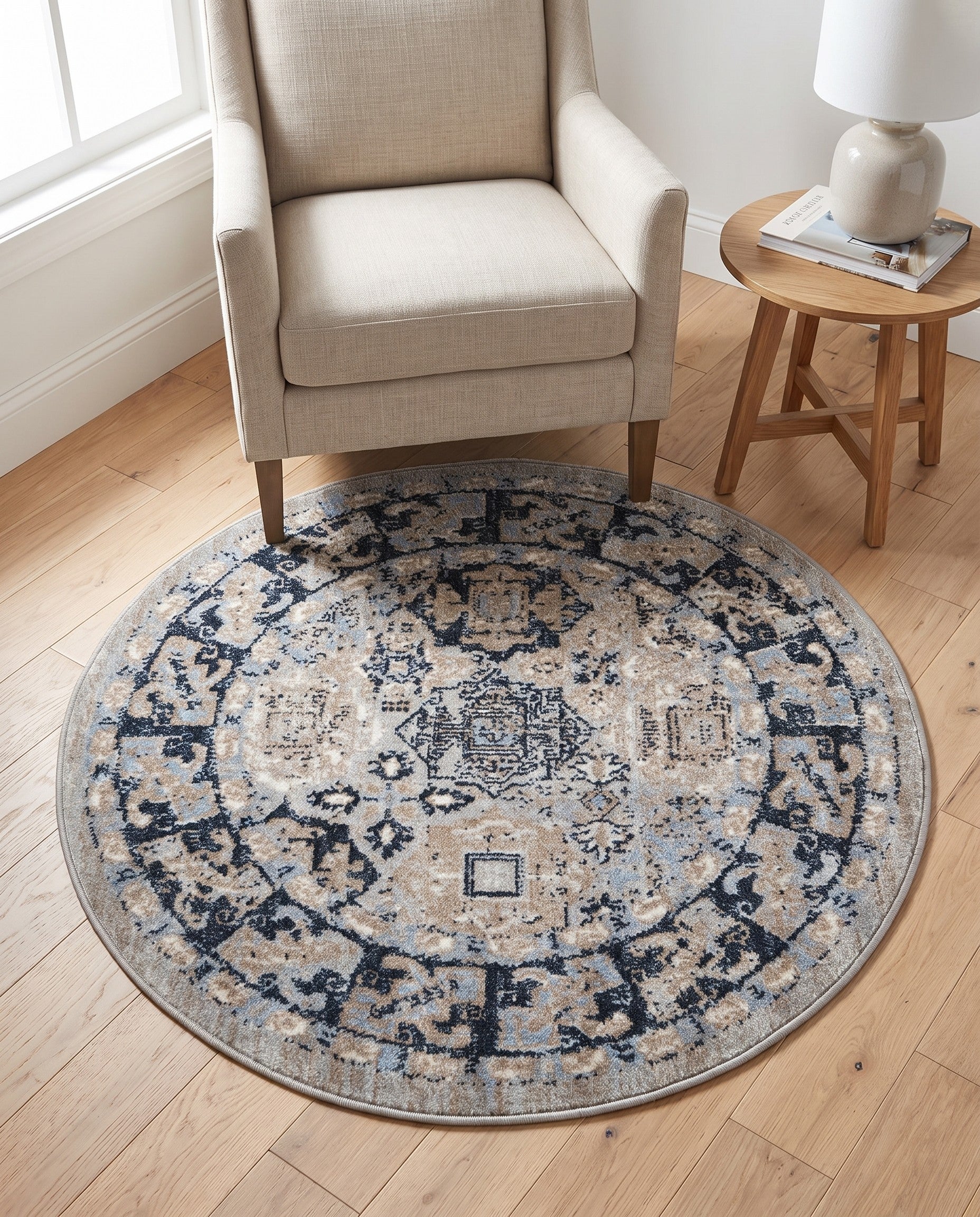 3' 3 x 3' 3 Kamala Washable Round Rug