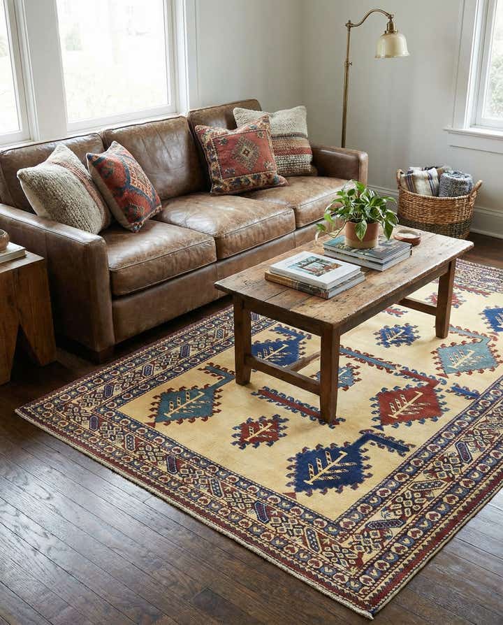 4' 3 x 5' 3 Hand Knotted Kazak Rug