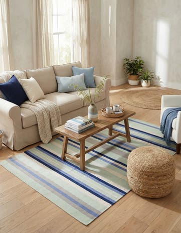 6' 1 x 9' Hand Woven Flatweave Cotton Dhurrie Rug