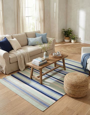 6' 1 x 9' Hand Woven Flatweave Cotton Dhurrie Rug