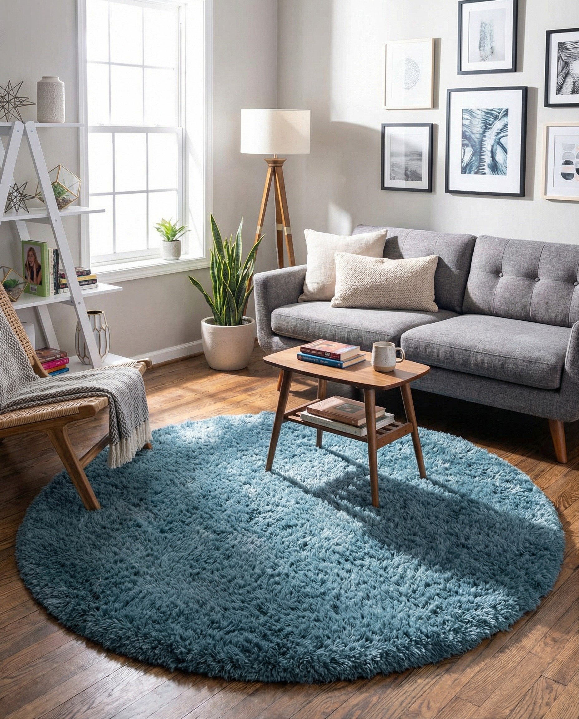  5' x 5' Infinity Shag Round Rug