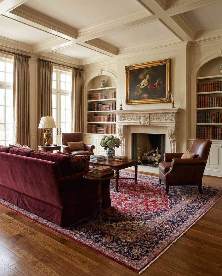 9' 4 x 13' 4 Hand Knotted Kashan Persian Wool Rug