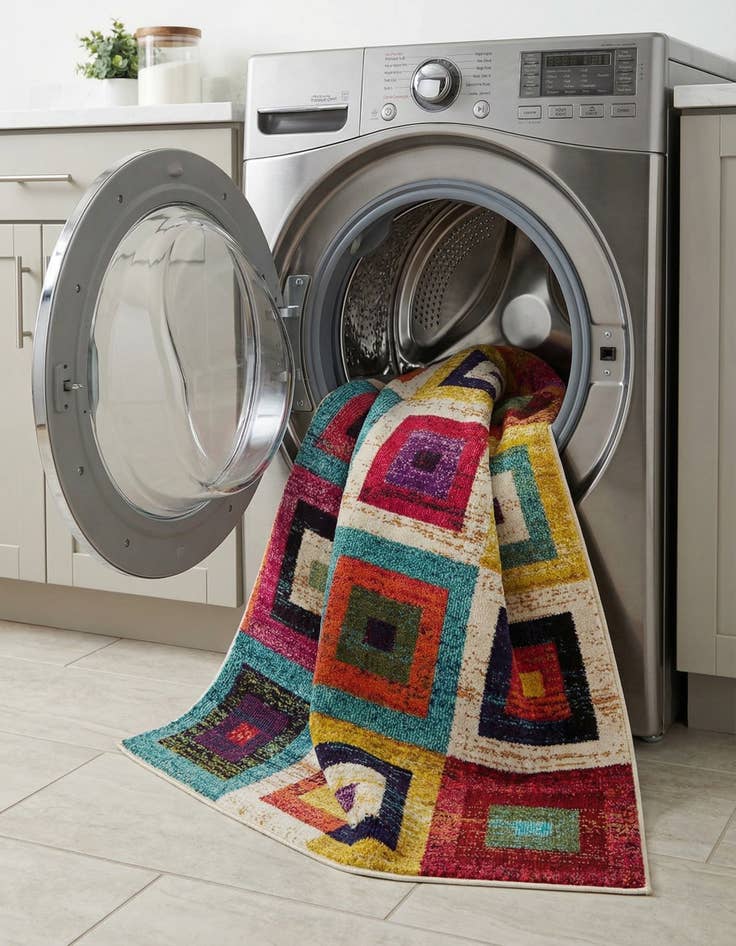 Detail image of  5' x 8'  Washable Hyacinth Rug