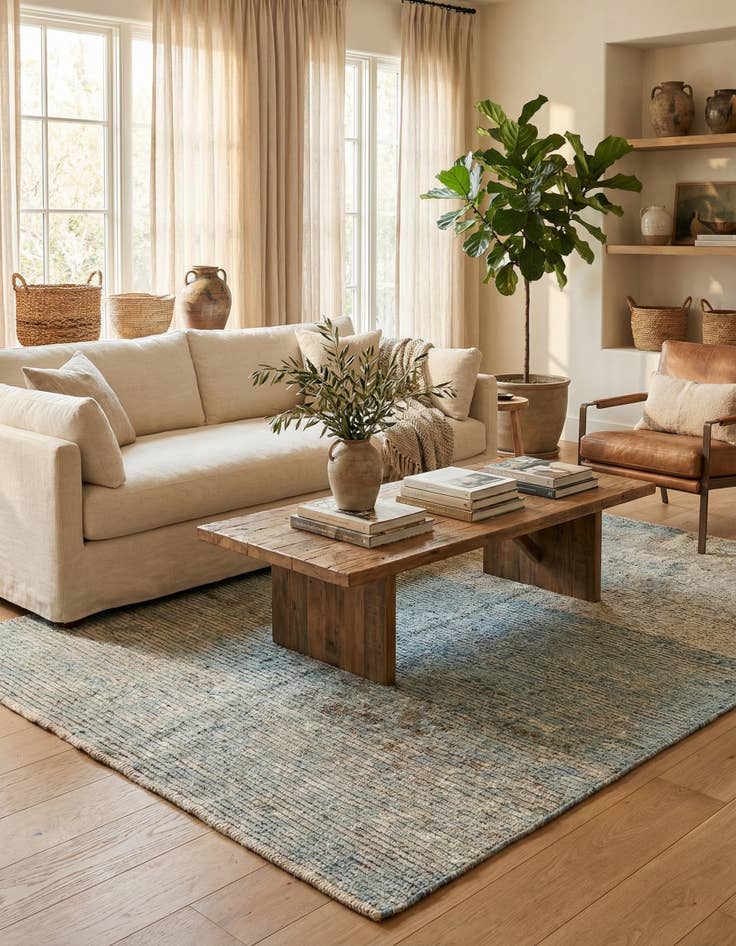 Detail image of 5' 3 x 8'  Hand Knotted Moroccan Wool Rug