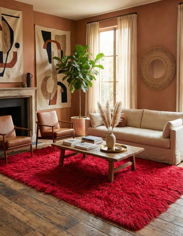 5' 7 x 8' 3 Hand Knotted Moroccan Wool Rug