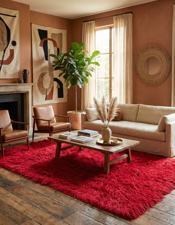 5' 7 x 8' 3 Hand Knotted Moroccan Wool Rug