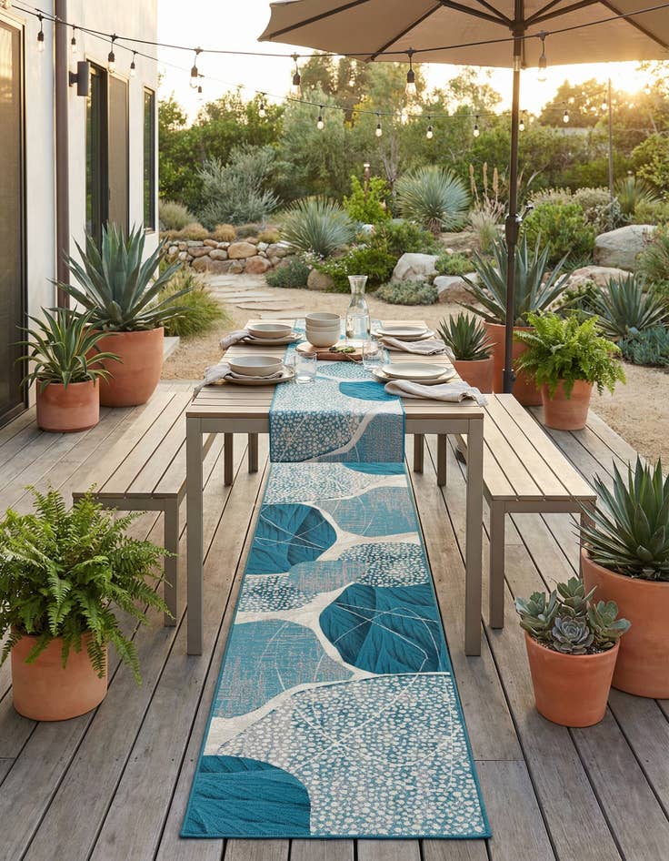 Detail image of 2' 7 x 12'  Washable Modern Indoor / Outdoor Runner Rug