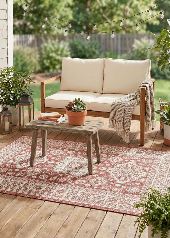 4' x 6' Easy-Clean Aztec Indoor / Outdoor Rug