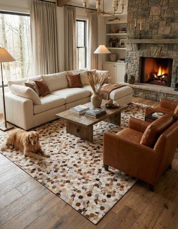 8' 1 x 9' 10 Cowhide Rug