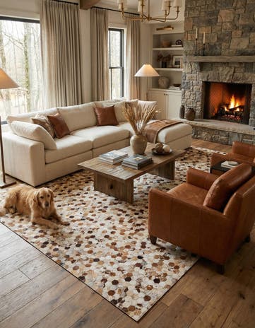 8' 1 x 9' 10 Cowhide Rug