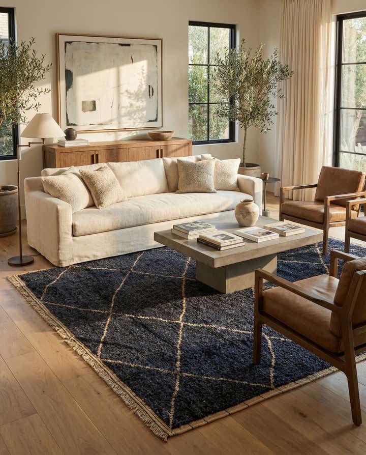 6' 2 x 9' 3 Hand Knotted Moroccan Wool Rug